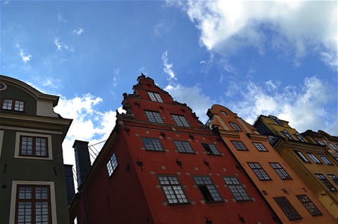 Colourful buildings, Gamla Stan, Stockholm
